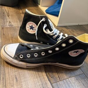 Converse Black High-Top Sneakers with White Accents